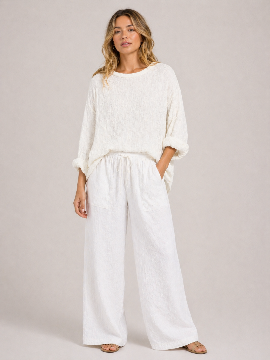Textured Oversized Lounge Top