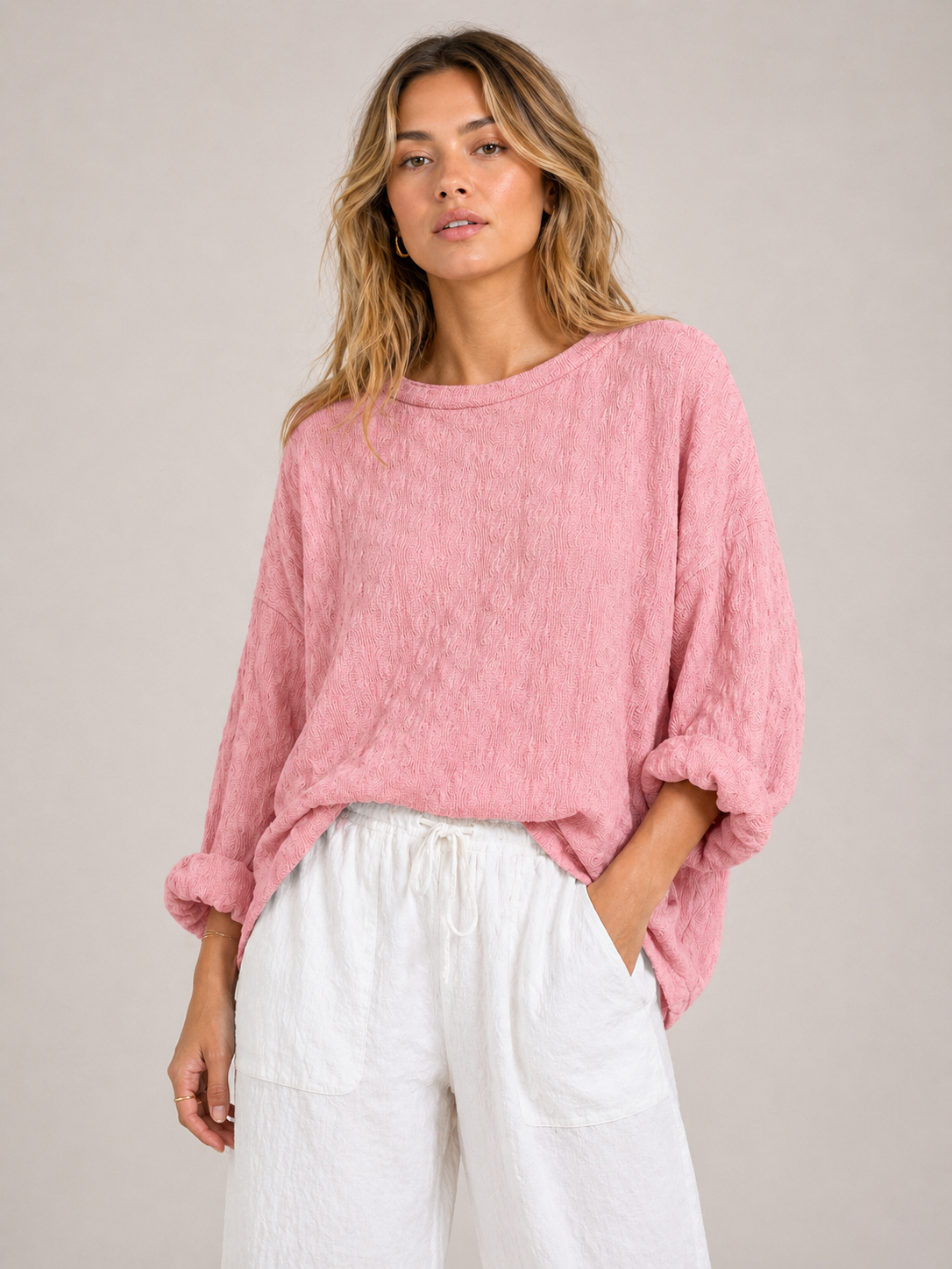 Textured Oversized Lounge Top