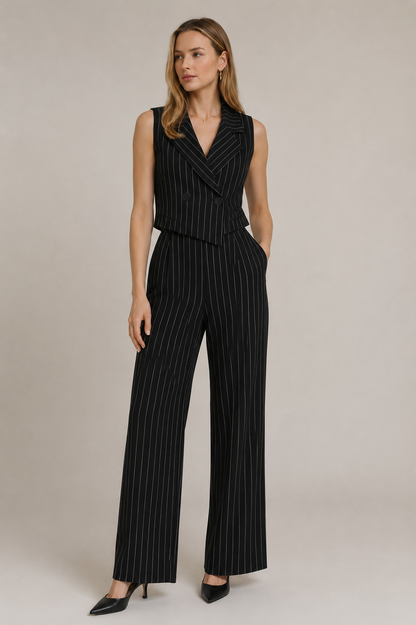 Sleeveless Blazer-Style Jumpsuit