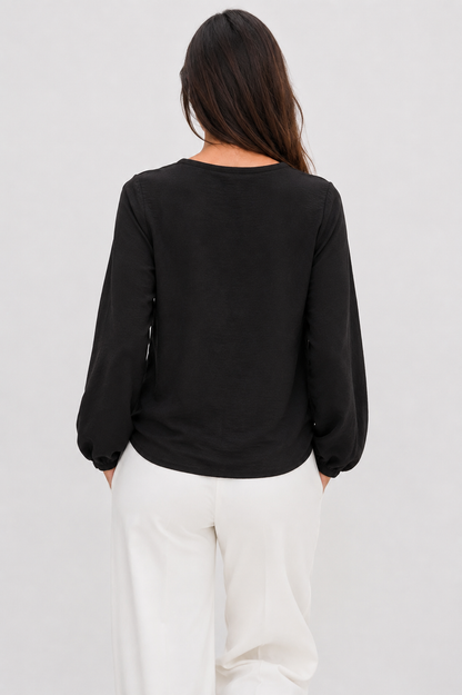 Ruffle V-Neck Blouse