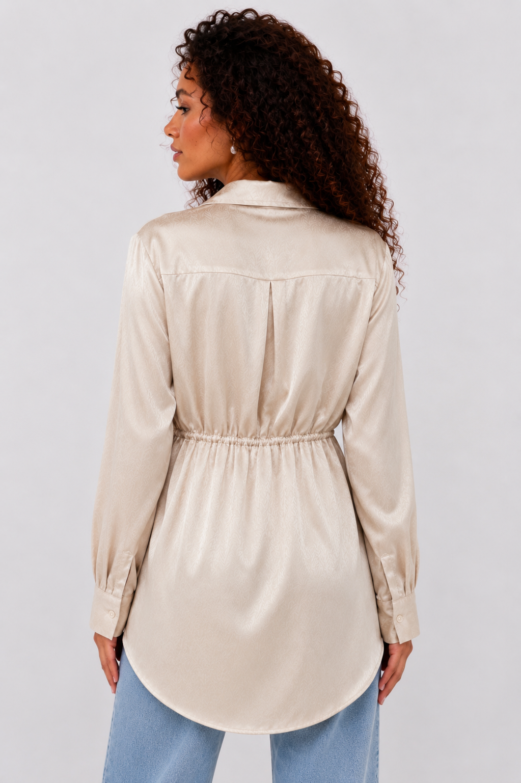 Satin Tie Shirt