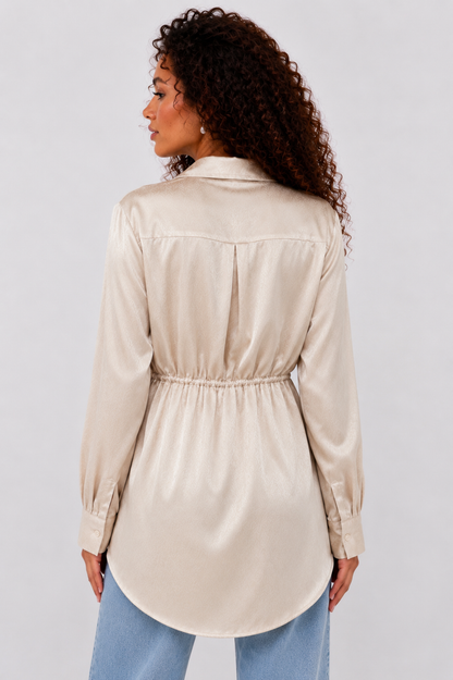 Satin Tie Shirt