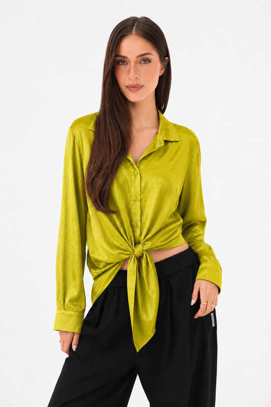 Satin Tie Shirt