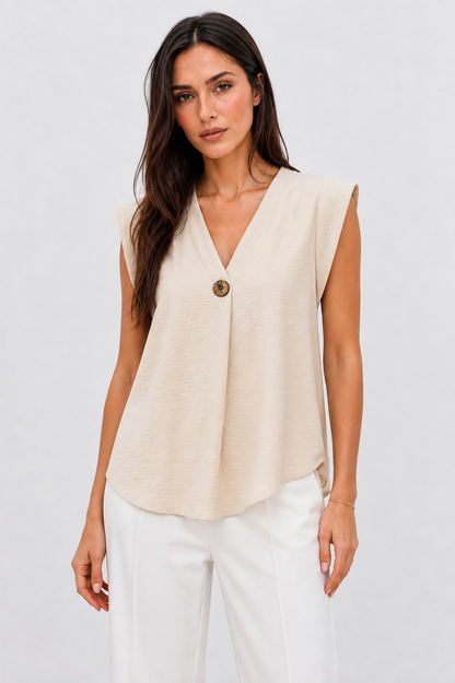 Sleeveless V-Neck Top