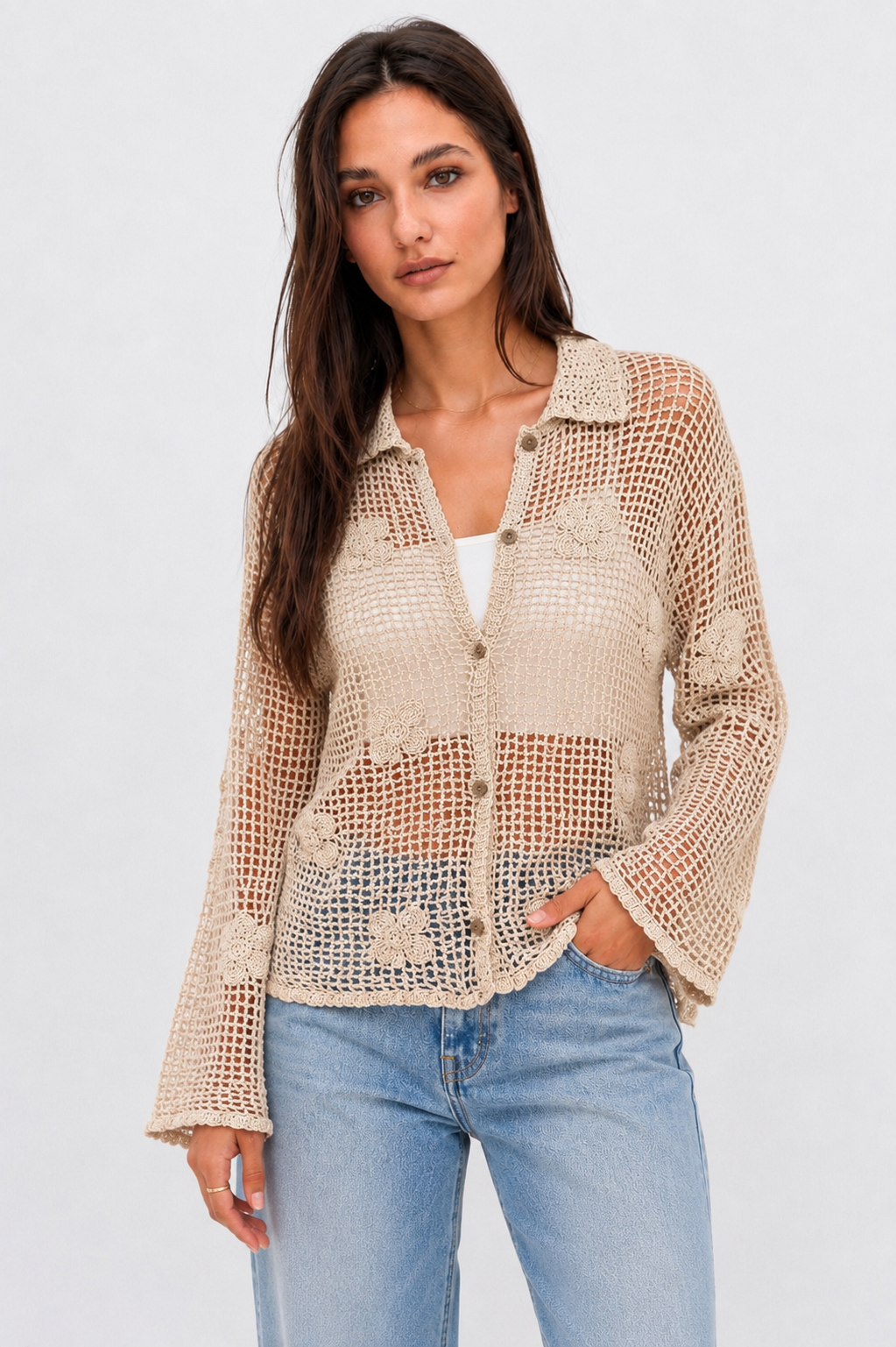 Crochet Button-Up Top