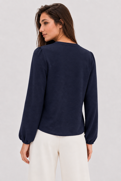 Ruffle V-Neck Blouse