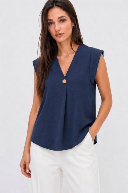 Sleeveless V-Neck Top