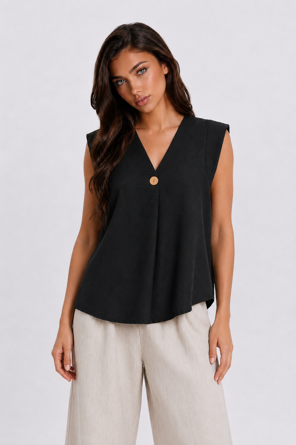 Sleeveless V-Neck Top