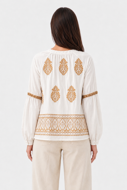 Isla Embroidered White Shirt