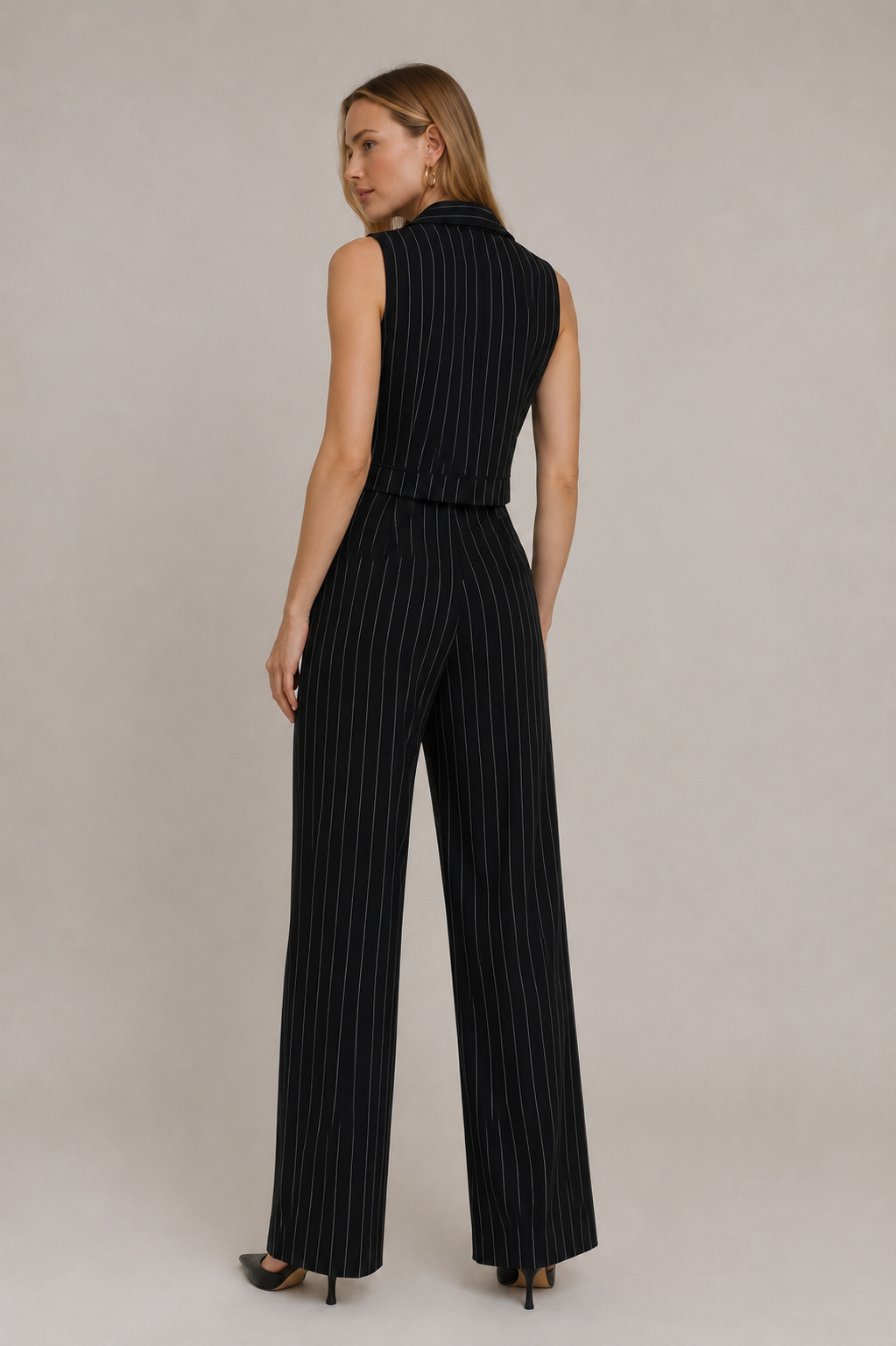 Sleeveless Blazer-Style Jumpsuit