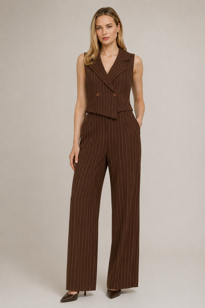 Sleeveless Blazer-Style Jumpsuit