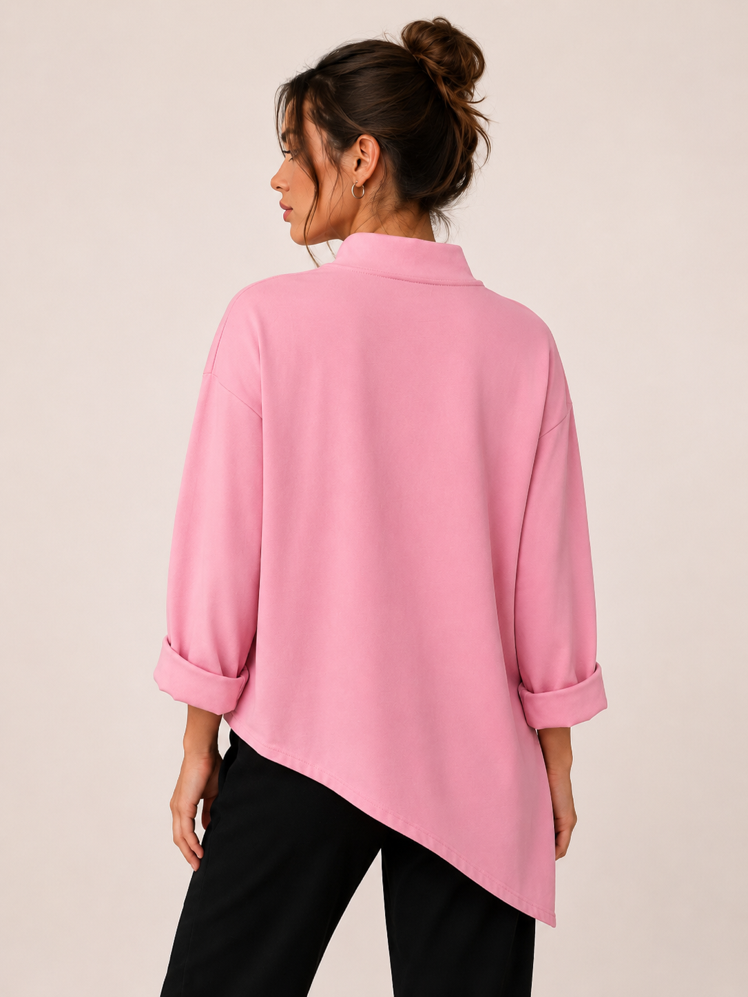 Asymmetric Zip Oversized Top