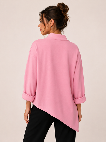 Asymmetric Zip Oversized Top