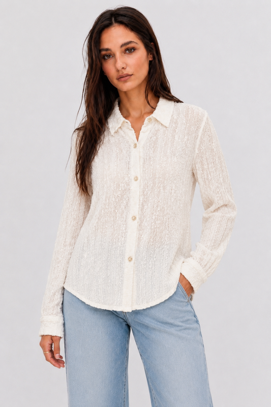 Cream Textured Shirt