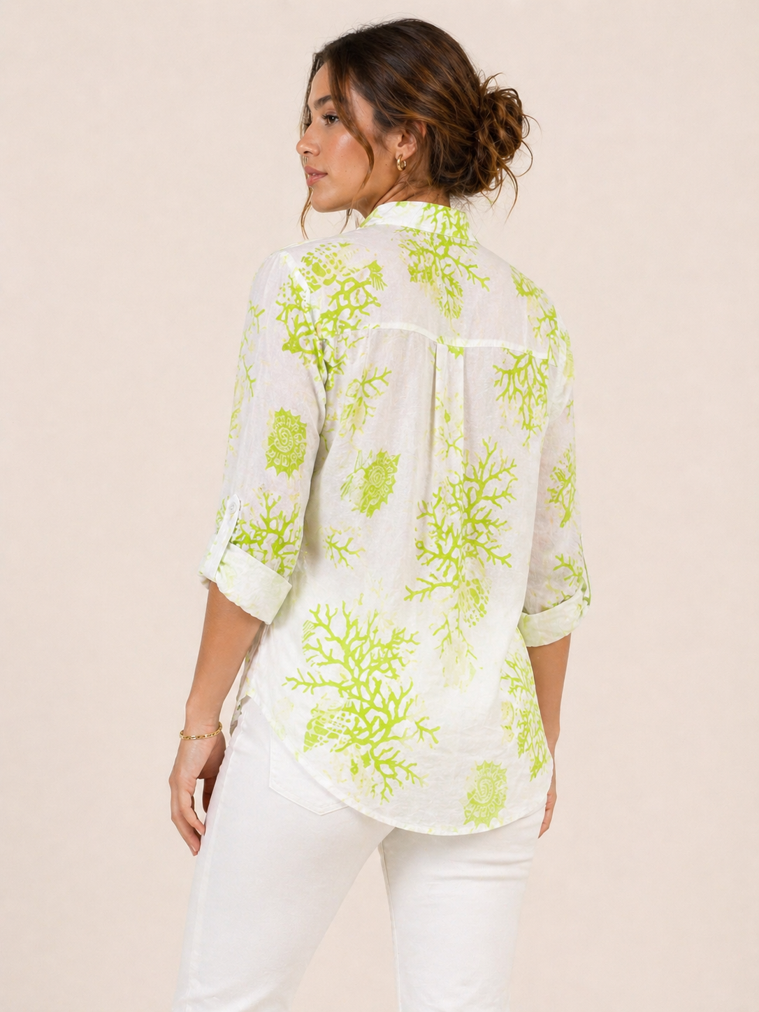 Coral Reef Print Oversized Shirt