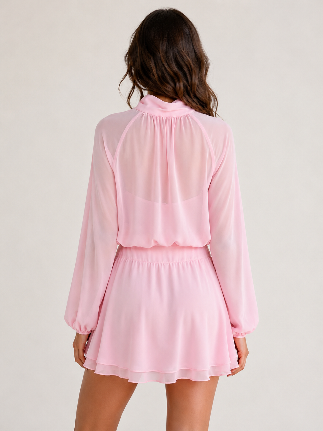 Chiffon Bow Mini Dress