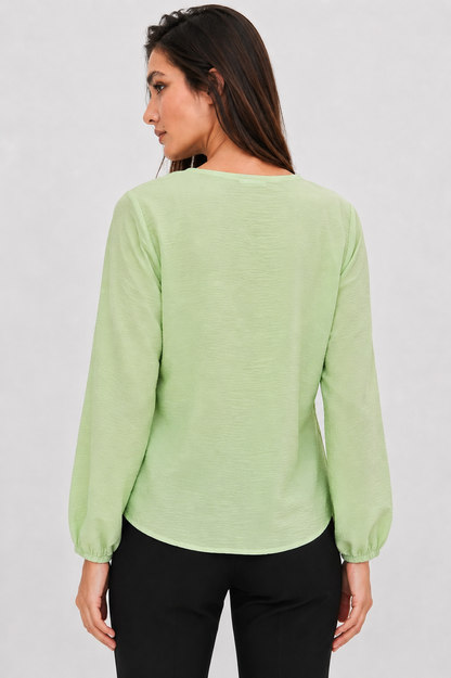 Ruffle V-Neck Blouse