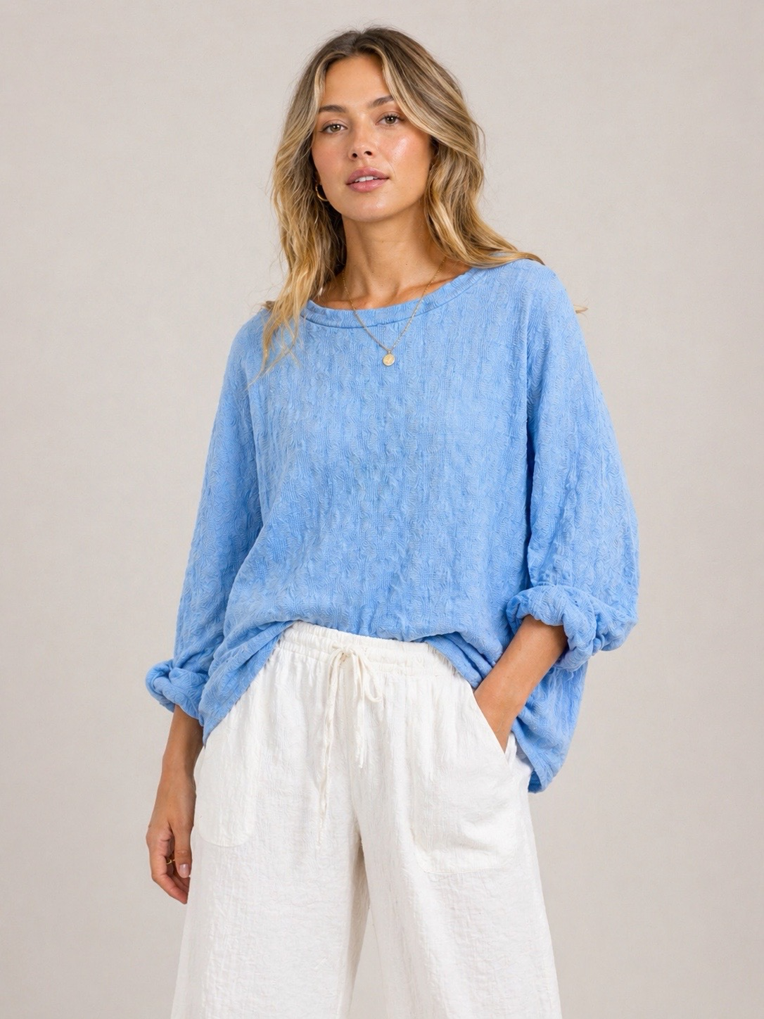 Textured Oversized Lounge Top