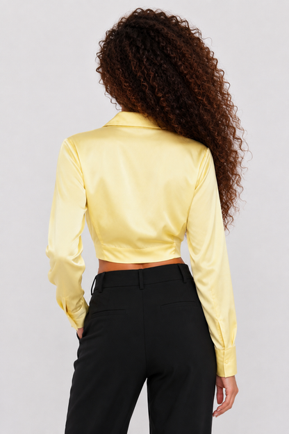 Satin tie blouse