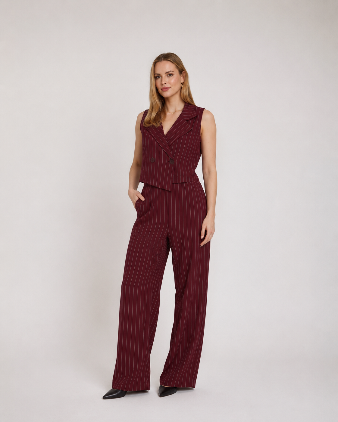 Sleeveless Blazer-Style Jumpsuit
