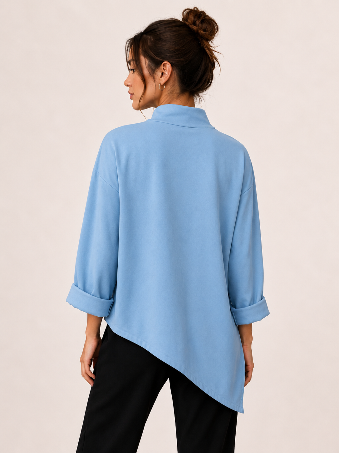 Asymmetric Zip Oversized Top