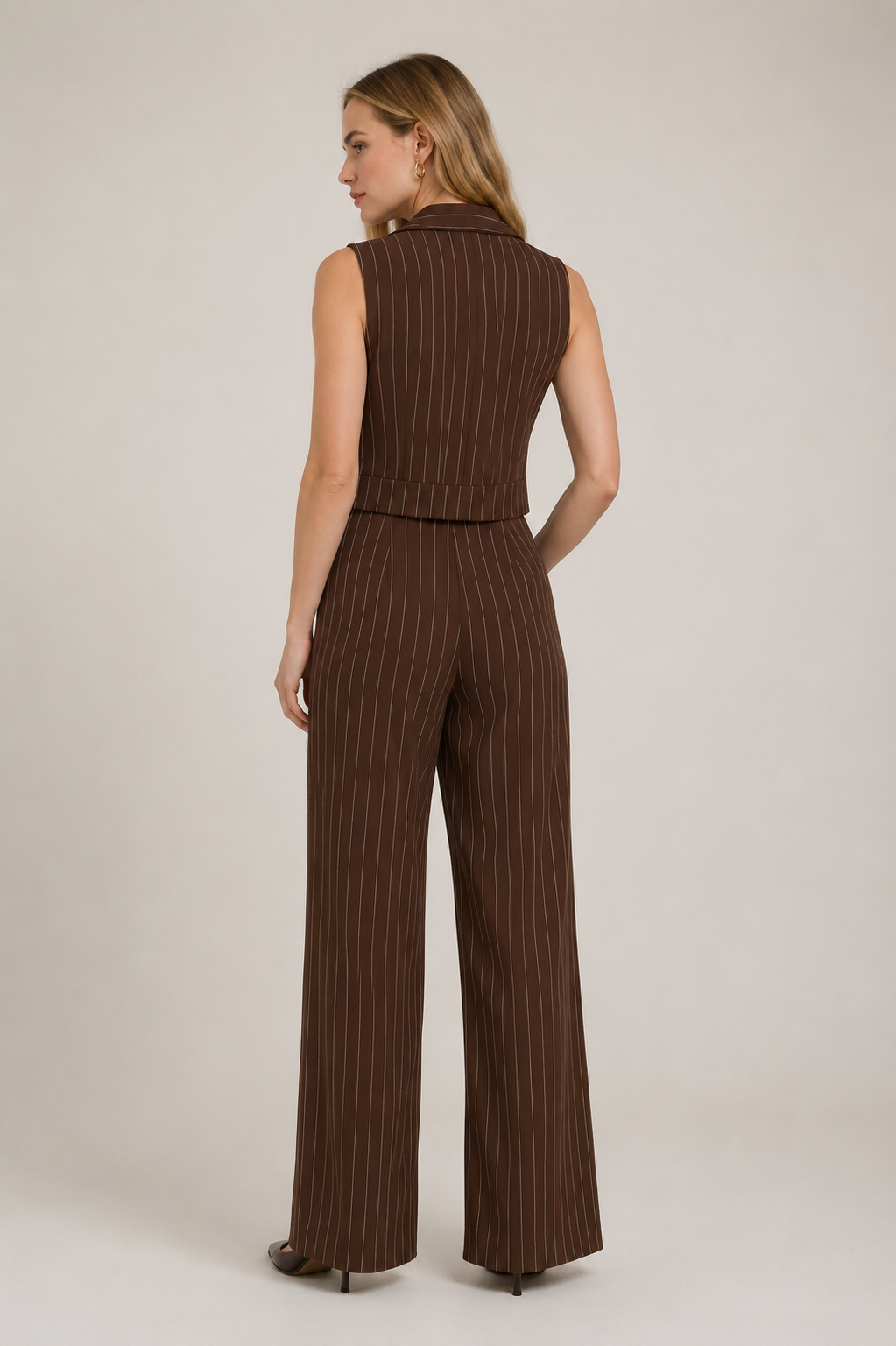 Sleeveless Blazer-Style Jumpsuit