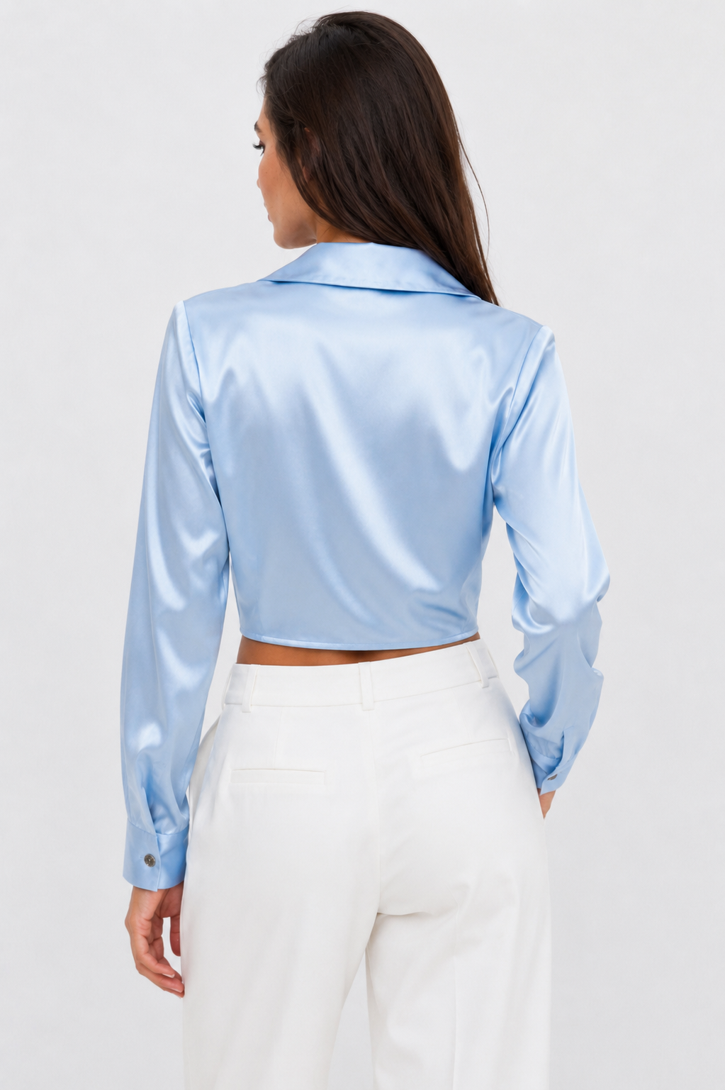 Satin tie blouse