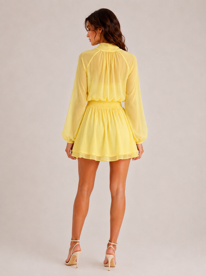 Chiffon Bow Mini Dress