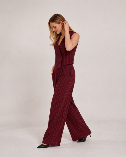 Sleeveless Blazer-Style Jumpsuit