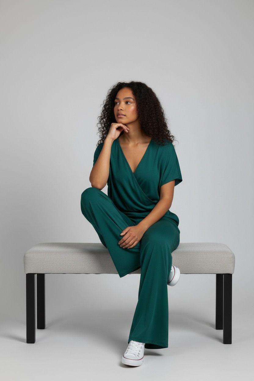 Wrap Wide-Leg 2 Piece Set