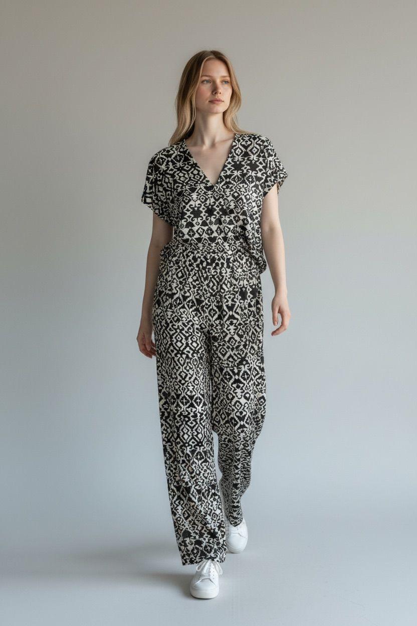 Wrap Wide-Leg 2 Piece Set