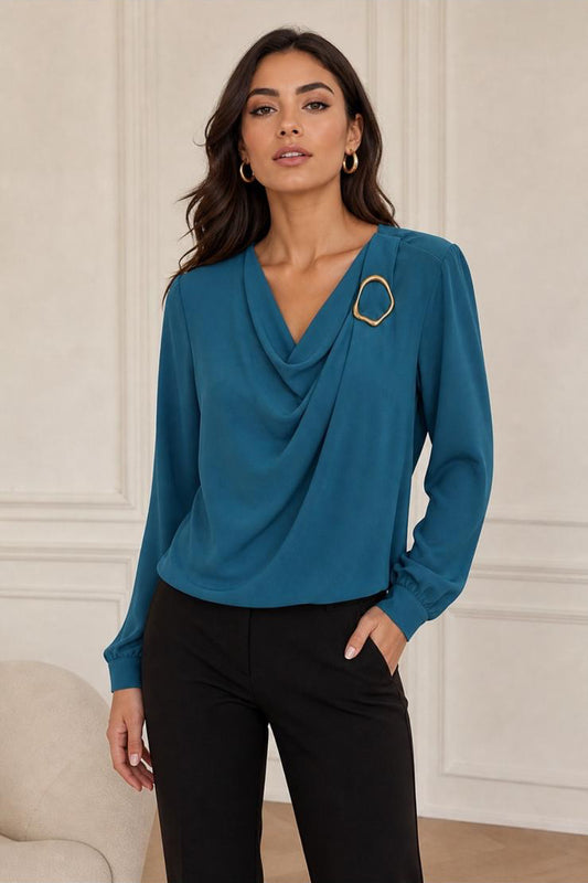 Elegant Draped Cowl Top
