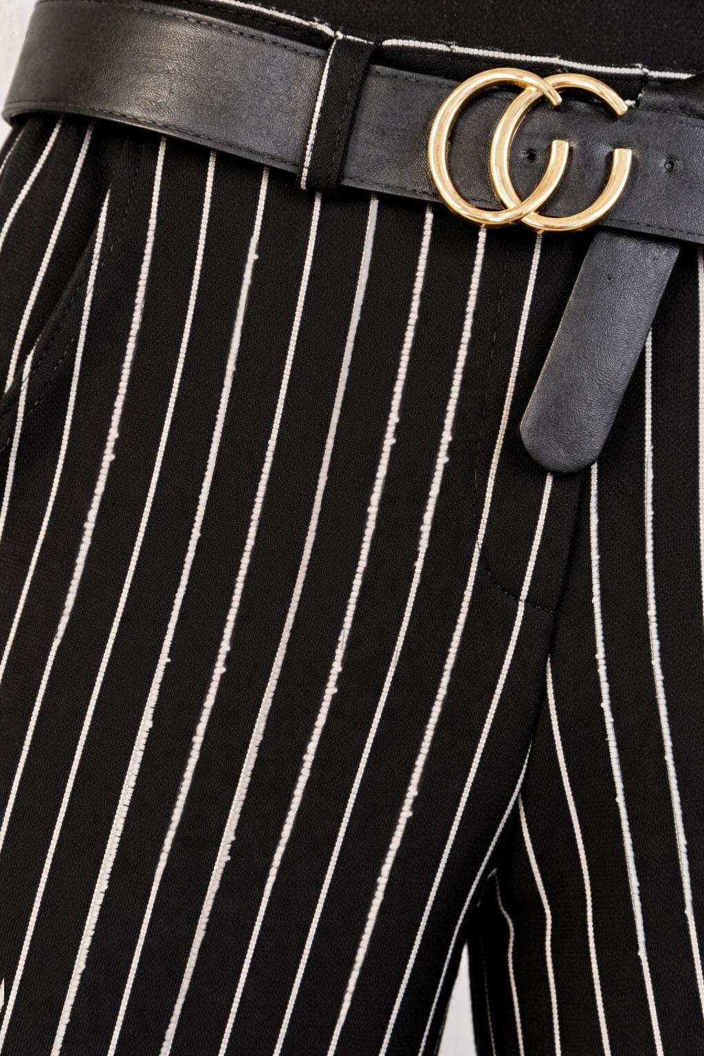 Pinstripe Wide Leg Trousers