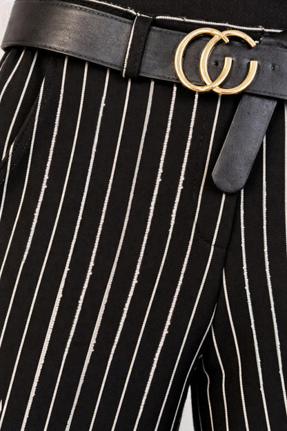 Pinstripe Wide Leg Trousers
