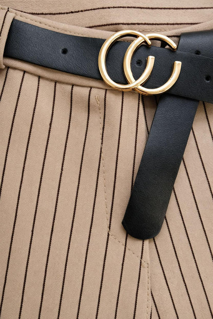 Pinstripe Wide Leg Trousers
