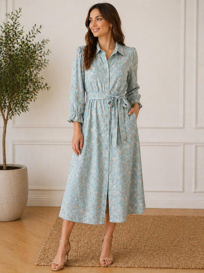Floral Ruffle Midi Dress
