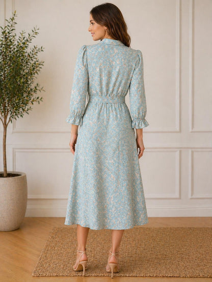 Floral Ruffle Midi Dress