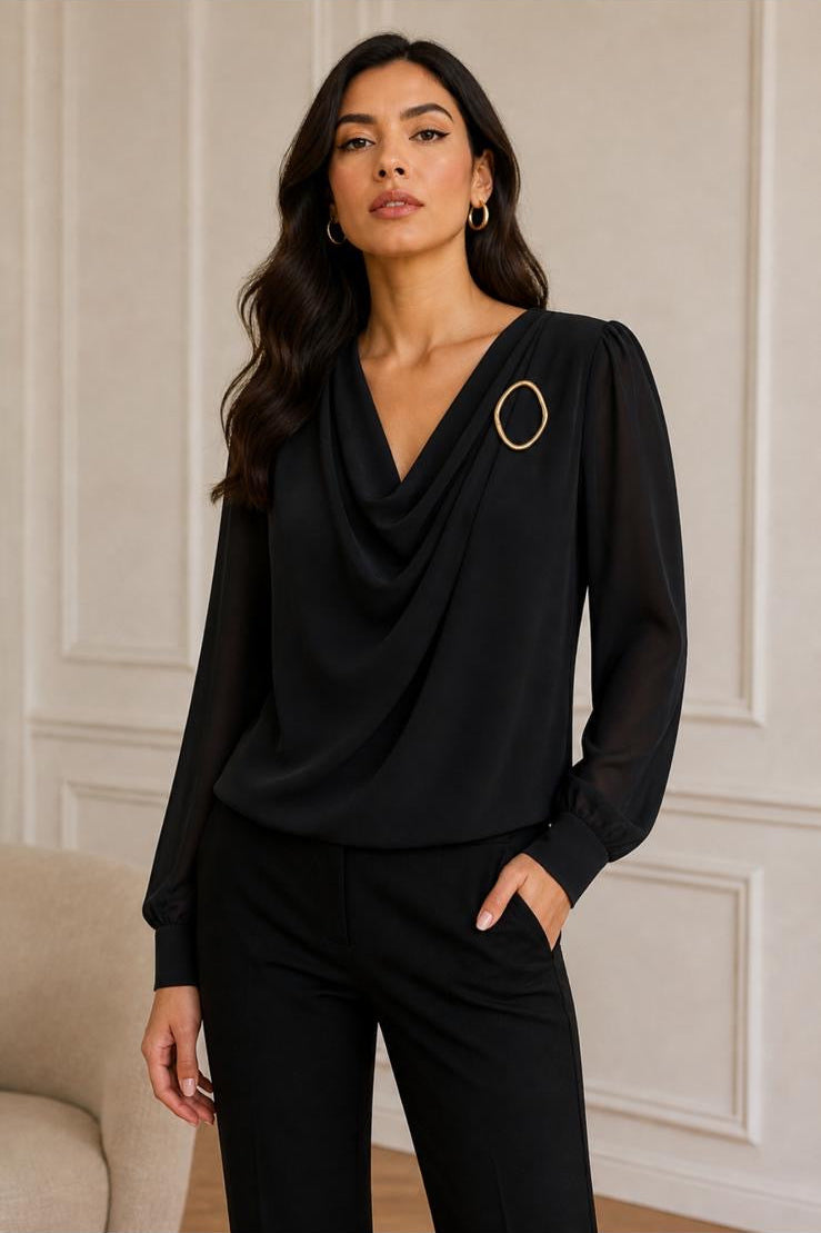 Elegant Draped Cowl Top